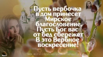 Видеопоздравление с Вербным Воскресеньем: красивая открытка