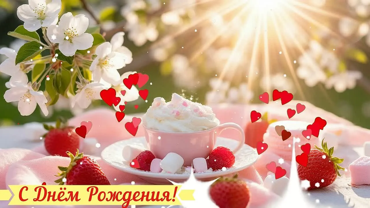 Красивая видеооткрытка с Днем Рождения для скачивания