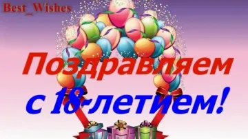 18 лет: поздравление парню красивая открытка