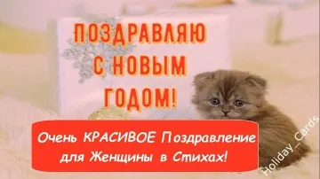 С Новым Годом! Яркая и прикольная открытка в стихах для женщины!